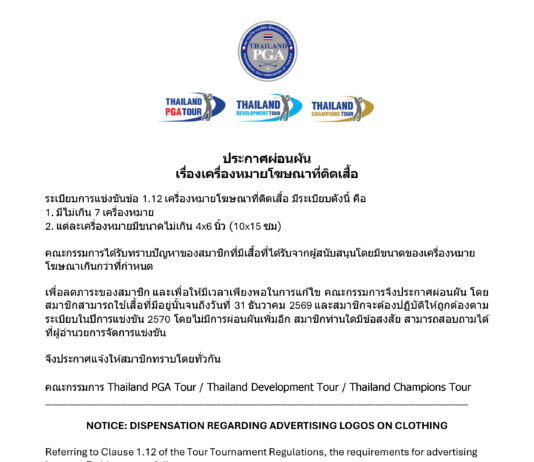 ประกาศผ่อนผัน เรื่องเครื่องหมายโฆษณาที่ติดเสื้อ